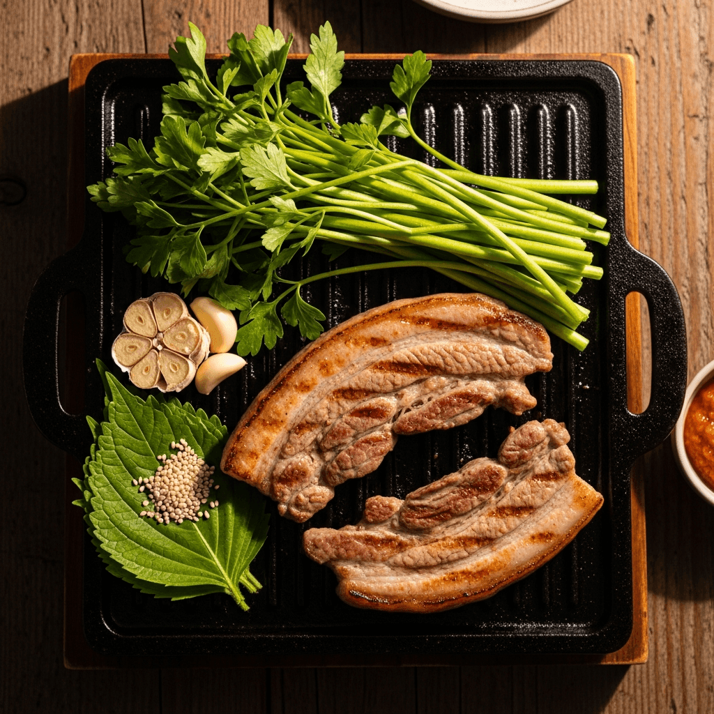 미나리삼겹살구이