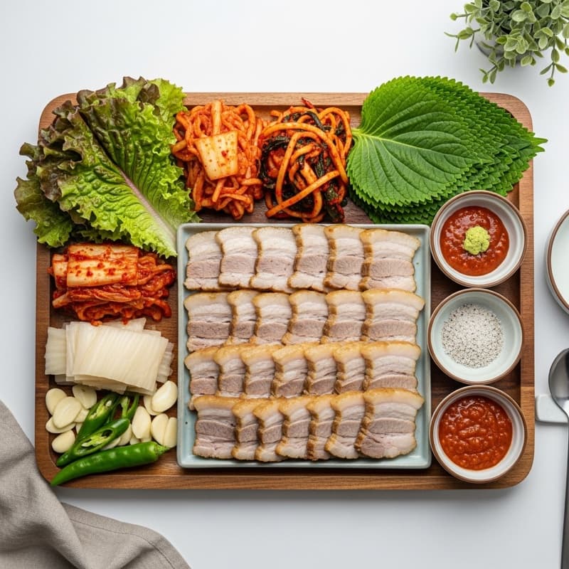 Bossam (Pork Belly Wraps)