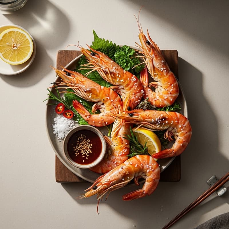 Salt-grilled King Prawns